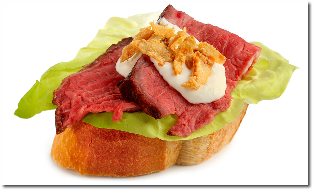 Canapes mit Roast Beef