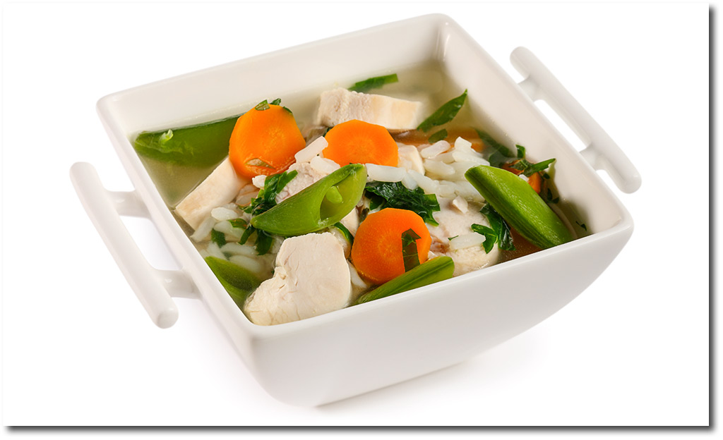 Hhner Suppe mit Reis
