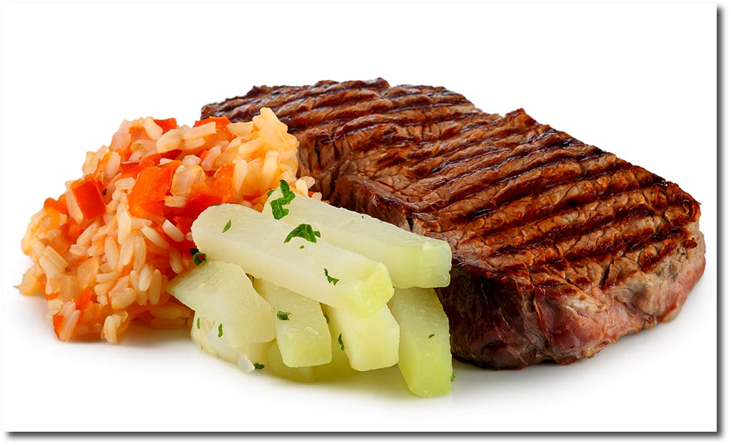 Rump Steak mit Kohlrabi & Tomaten Reis
