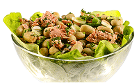 Dicke Bohnen Salat mit Thunfisch Rezept