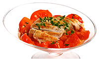 Hähnchen Brust Filet mit Tomaten Gemüse Rezept