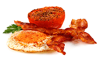 Spiegel Eier mit Bacon und Grill Tomate Rezept