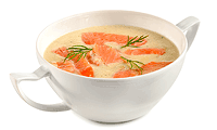 Blumen Kohl Creme Suppe mit Lachs