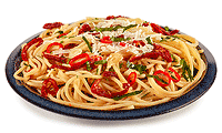 Spaghetti aglio olio mit Tomaten