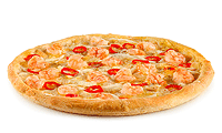 Knoblauch Pizza mit Scampis