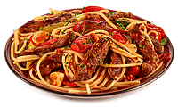 Spaghetti mit Rump Steak