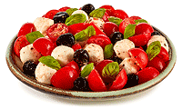 Tomate Mozzarella Oliven Salat