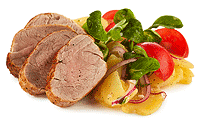 Schweine Filet mit Kartoffel Salat Rezept