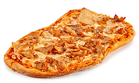 Lahmacun Pizza mit Käse überbacken Rezept