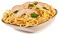 Puten Filet mit Spaghetti Carbonara Rezept